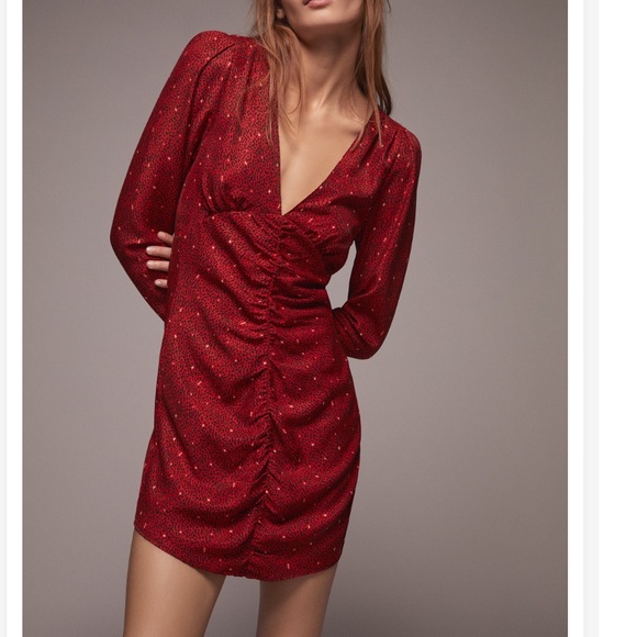 ZARA ruching Printed dress - Picture 3 of 14